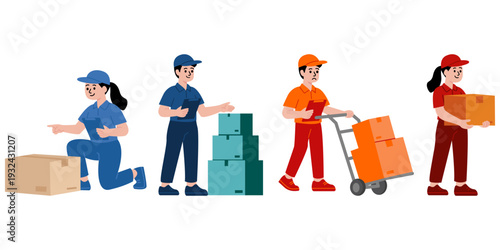 Delivery Person Holding Package and Checklist