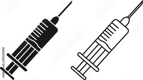 Medical syringe illustration design concept Vector