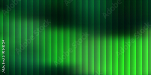 Dark green neon gradient ribbed glass. Vector ribbed glass texture background. Mesh gradient. acrylic ribbed bath surface. Reeded glass background semitransparent overlay. Bath wall window