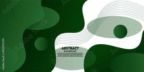 Abstract dark green background. Modern banner concept element design. Overlapping wave shapes with line pattern style. Vector Eps10