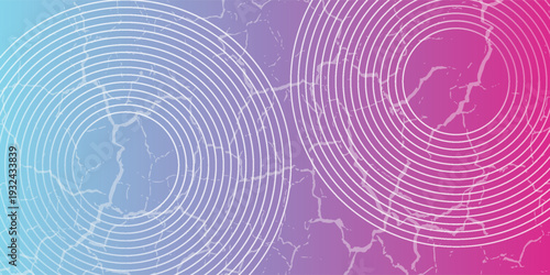 Blue and pink gradient vector background, featuring subtle circular line patterns. Blue and Pink vector background with digital modern texture. Minimal vector background in blue and pink color.