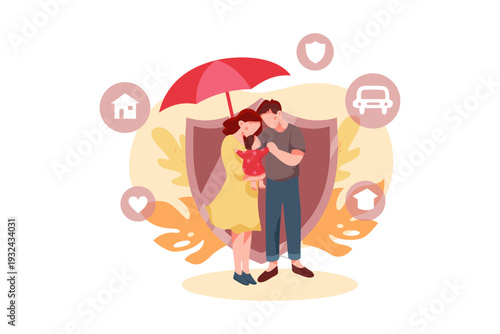 Family Life Insurance Vector