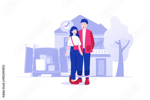 Residence Insurance Flat Illustration Concept Vector