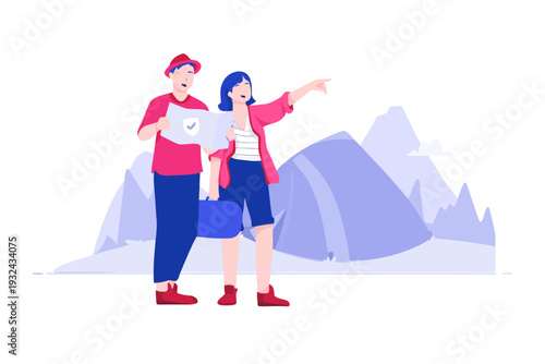 Travel Insurance Flat Illustration Concept Vector
