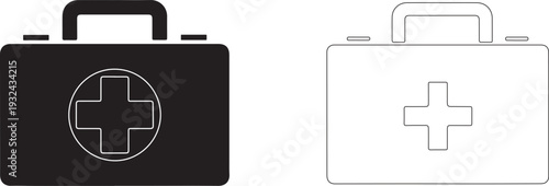 First aid kit vector icon symbol medical emergency box