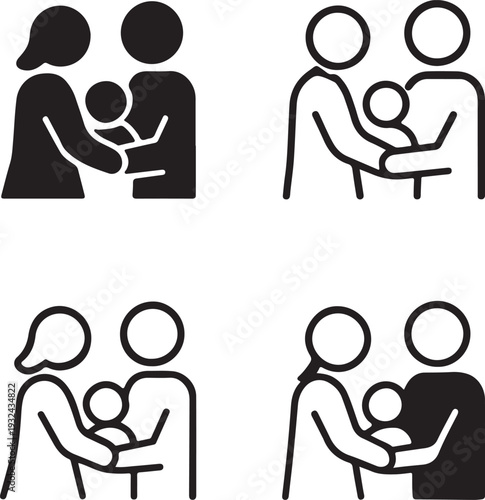 Isolated Mother Father Care Icon Design, Mother Father Care icon, Mother Father Care vector, parental care, family love awareness, parents appreciation illustration, Mother Father Care concept