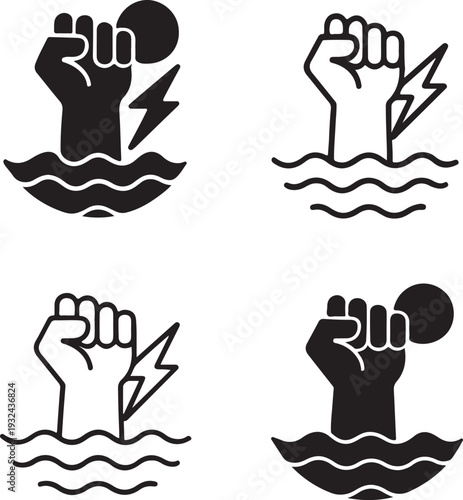 Isolated Ocean Climate Action, Ocean Climate Action icon, Ocean Climate Action vector, climate change awareness, ocean sustainability, marine species protection