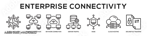 Enterprise Connectivity web banner icon illustration concept