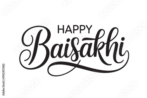 Happy Vaisakhi Typography & Punjabi Festival Illustration Design