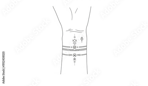 Minimalist Wrist Tattoo Vector Illustration Representing Personal Memory and Philosophy