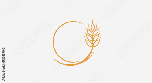 Wheat Circle Logo Icon – Golden Grain Agriculture Organic Vector Illustration
