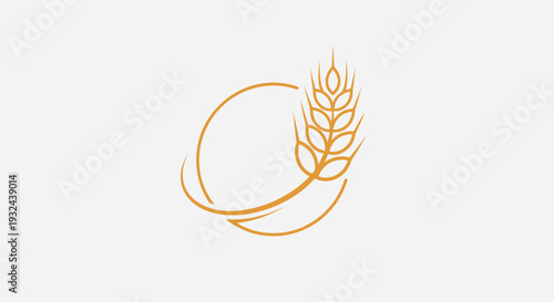 Wheat Circle Logo Icon – Golden Grain Agriculture Organic Vector Illustration