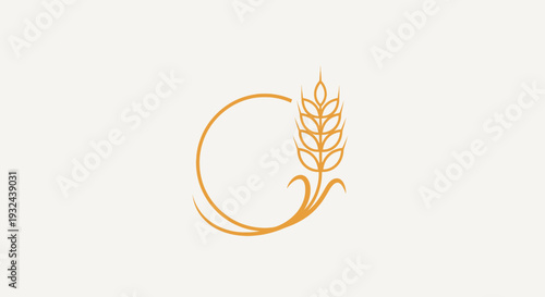 Wheat Circle Logo Icon – Golden Grain Agriculture Organic Vector Illustration