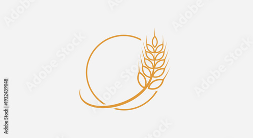 Wheat Circle Logo Icon – Golden Grain Agriculture Organic Vector Illustration