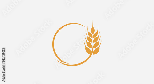 Wheat Circle Logo Icon – Golden Grain Agriculture Organic Vector Illustration