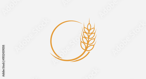 Wheat Circle Logo Icon – Golden Grain Agriculture Organic Vector Illustration