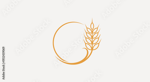 Wheat Circle Logo Icon – Golden Grain Agriculture Organic Vector Illustration