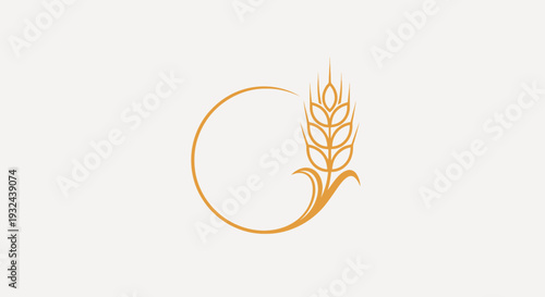 Wheat Circle Logo Icon – Golden Grain Agriculture Organic Vector Illustration