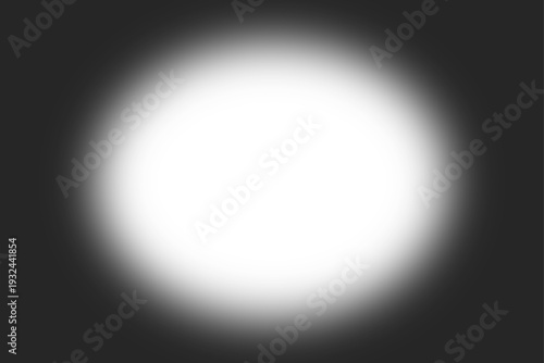 Transparent black vignette elliptical oval shaped empty border frame overlay blur shadow effect for light focus, highlight and mockup designs with 3:2 screen ratio. Vector illustration.