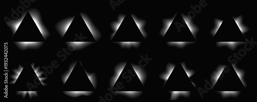 Set of triangle illuminate light frames