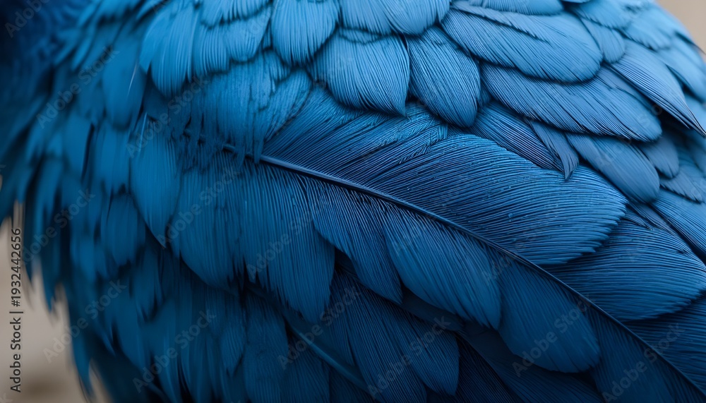 Obraz premium A Blue Pigeon Feather Macro Background with Soft Texture and Fine Detail