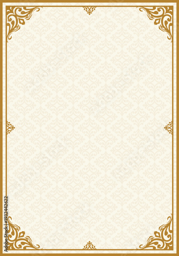 Elegant Gold Certificate Border with Vintage Ornamental Corners