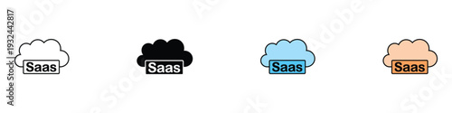 SaaS cloud computing icon set. Software as a Service platform symbol for digital technology and business network design. vector illustration.