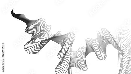 Abstract backdrop with grey wave gradient lines
