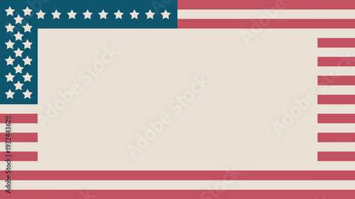 A patriotic American flag design with a blank space for text or graphics