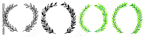 Wallpaper Mural Laurel wreath icon, award symbol with leaf and branch in a circle Torontodigital.ca
