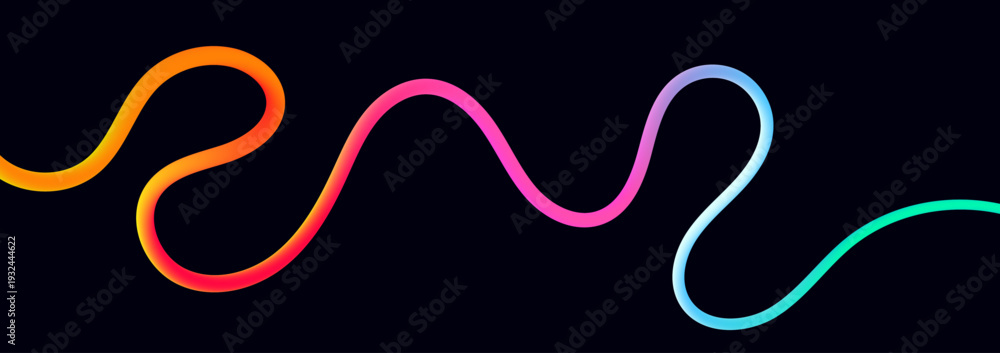 Fototapeta premium Rainbow gradient wave lines abstract background with colorful flowing ribbon pattern isolated on white for creative design use.