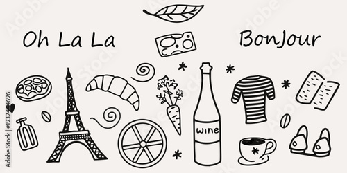 Parisian doodles a charming collection of french themed illustrations
