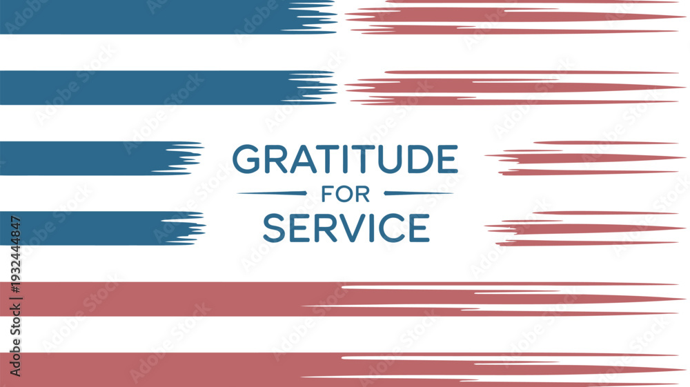 Obraz premium A patriotic graphic design expressing gratitude for service with American flag colors