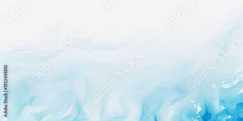 Dreamy Soft Blue Watercolor Ocean Wave Abstract Texture Background