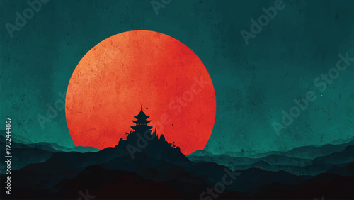 vector graphic giant moon for wall art, background, poster