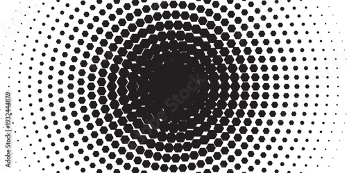 Dotted halftone gradient texture. Vanishing polka dot background. Repeating dots gradation pattern background. Black fading comic pop art overlay backdrop. Raster effect wallpaper. Vector halftone