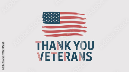 A patriotic graphic design honoring American veterans with a flag and text