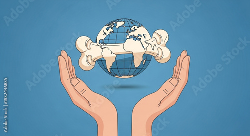 Hands cradling a globe with pollution clouds symbolizing environmental protection and conservation efforts globally