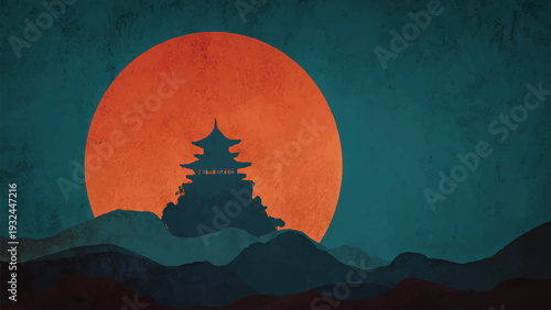 vector graphic giant moon for wall art, background, poster