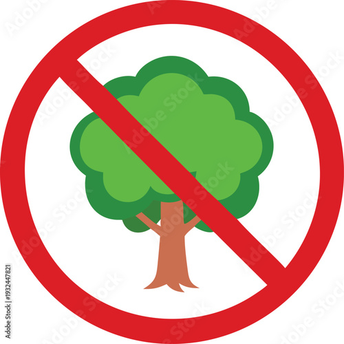 No Broccoli Symbol Flat Design Isolated on White