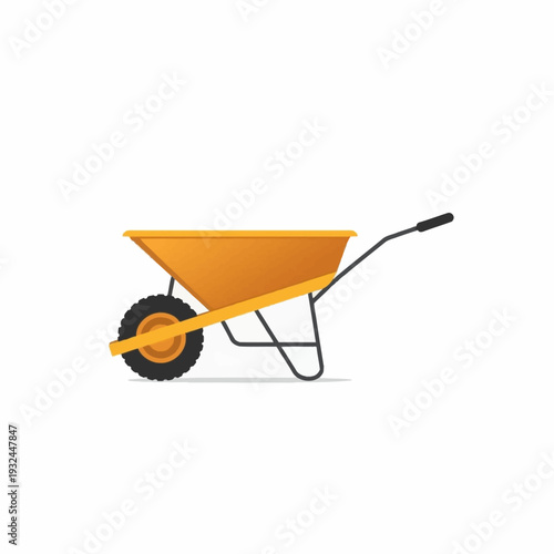 wheelbarrow on white background