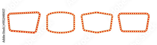 Marquee sign box set retro vintage style for circus, casino, karaoke bar, open mic.