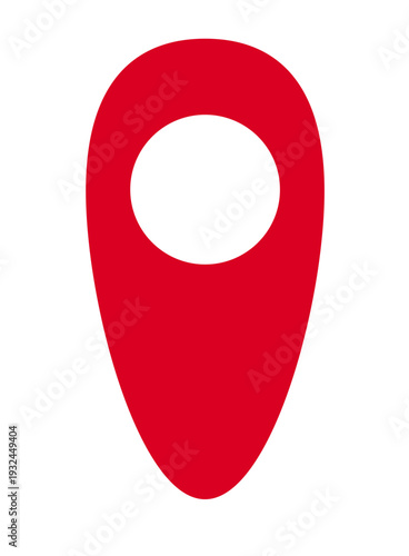 red navigator sign, icon, isolate, white background,