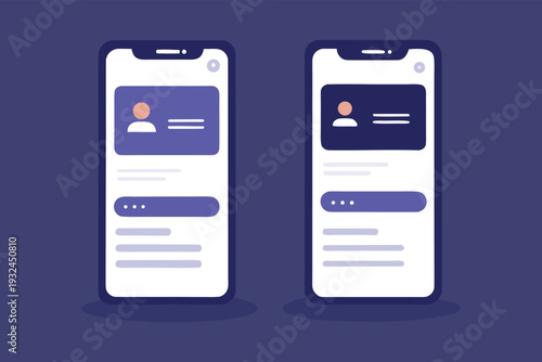 Mobile UI UX Design Template for User Profile and Identity Verification Concept