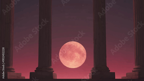 vector graphic giant moon for wall art, background, poster