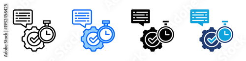 Response Time Icon Set Multi Style Vector Illustration