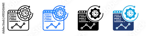 Real Time Icon Set Multi Style Vector Illustration