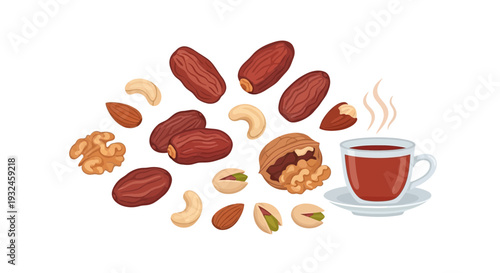 Dates Nuts and Tea A Healthy and Delicious Combination.