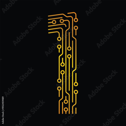 Number one creating digital technology circuit board concept