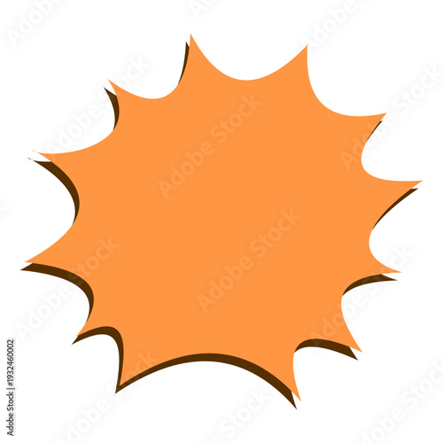 Orange spiky burst bubble shape